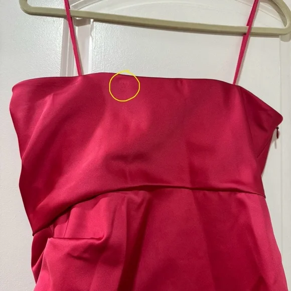 A.L.C. Talita Strapless Ruffle Mini Dress Fuchsia Pink Satin NWOT - Picture 7 of 11